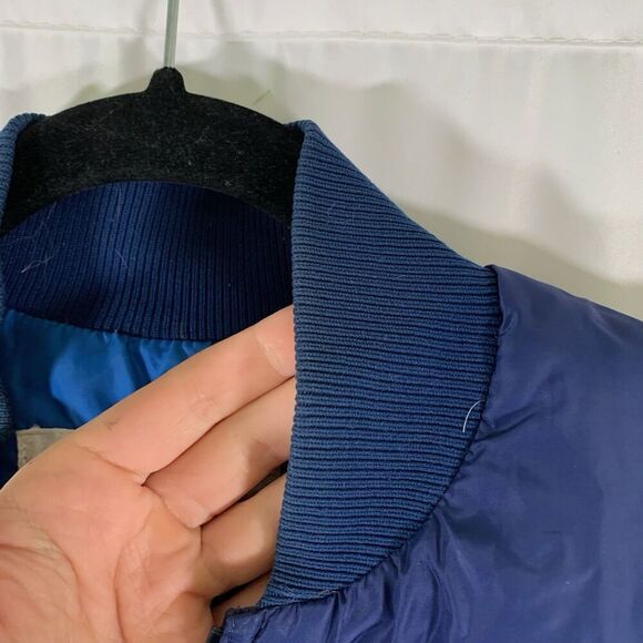 Oshman's Down Vest Men's Medium Blue Full Zip Down Feathers Fill Pockets - Picture 7 of 11